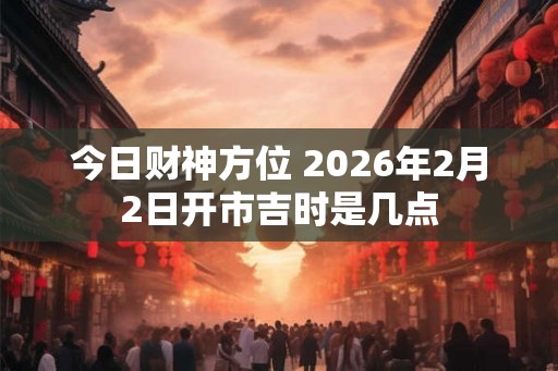 今日财神方位 2026年2月2日开市吉时是几点 今日财神方位 2026年2月2日开市吉时是几点