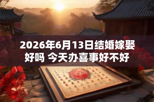 2026年6月13日结婚嫁娶好吗 今天办喜事好不好