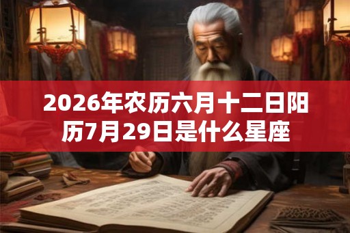 2026年农历六月十二日阳历7月29日是什么星座