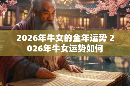 2026年牛女的全年运势 2026年牛女运势如何