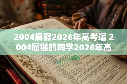 2004属猴2026年高考运 2004属猴的同学2026年高考运如何