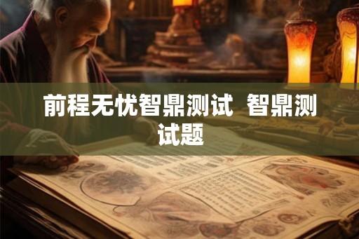 前程无忧智鼎测试 智鼎测试题 前程无忧智鼎测试 智鼎测试题
