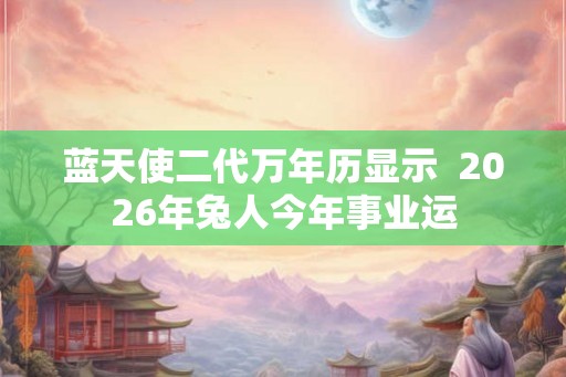蓝天使二代万年历显示 2026年兔人今年事业运 蓝天使二代万年历显示 2026年兔人今年事业运