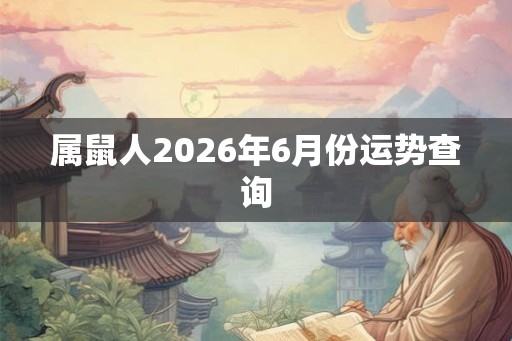 属鼠人2026年6月份运势查询