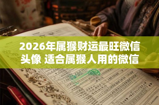 2026年属猴财运最旺微信头像 适合属猴人用的微信头像2026