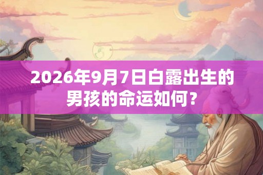 2026年9月7日白露出生的男孩的命运如何？