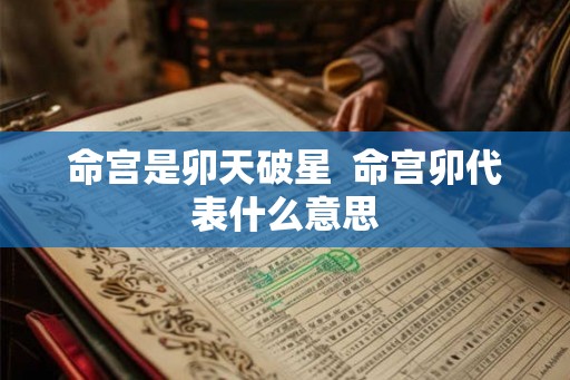 命宫是卯天破星 命宫卯代表什么意思 命宫是卯天破星 命宫卯代表什么意思