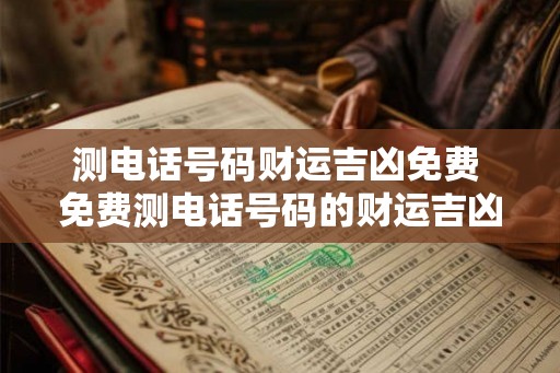 测电话号码财运吉凶免费 免费测电话号码的财运吉凶