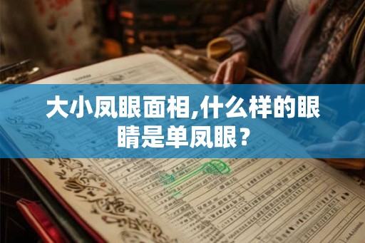大小凤眼面相,什么样的眼睛是单凤眼？