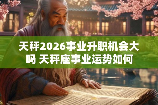 天秤2026事业升职机会大吗 天秤座事业运势如何 天秤2026事业升职机会大吗 天秤座事业运势如何