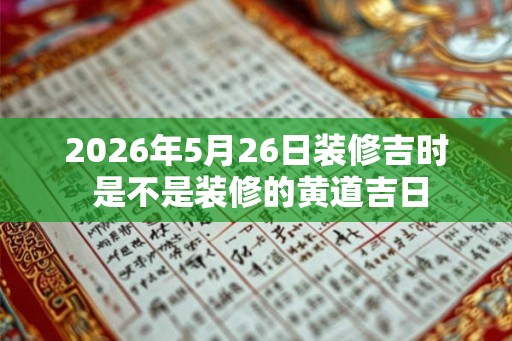 2026年5月26日装修吉时 是不是装修的黄道吉日