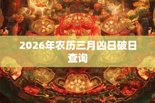 2026年农历三月凶日破日查询