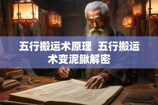 五行搬运术原理  五行搬运术变泥鳅解密