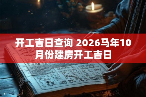 开工吉日查询 2026马年10月份建房开工吉日
