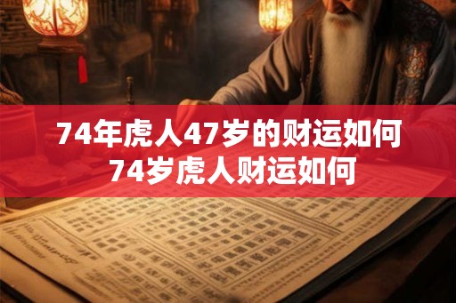 74年虎人47岁的财运如何 74岁虎人财运如何