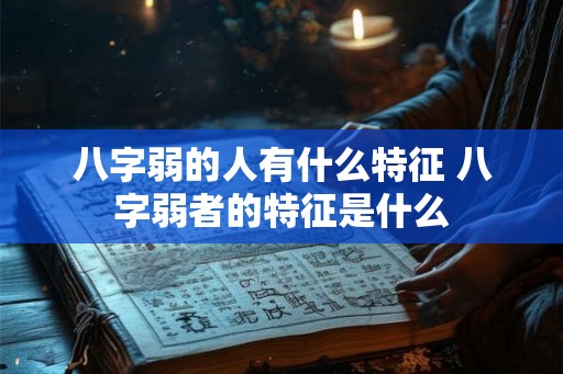 八字弱的人有什么特征 八字弱者的特征是什么 八字弱的人有什么特征 八字弱者的特征是什么