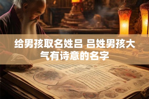 给男孩取名姓吕 吕姓男孩大气有诗意的名字