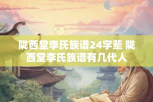 陇西堂李氏族谱24字辈 陇西堂李氏族谱有几代人