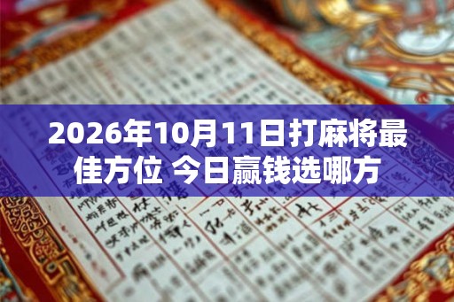 2026年10月11日打麻将最佳方位 今日赢钱选哪方
