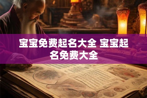 宝宝免费起名大全 宝宝起名免费大全