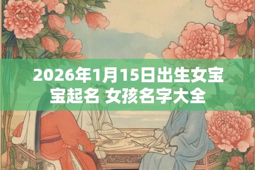 2026年1月15日出生女宝宝起名 女孩名字大全