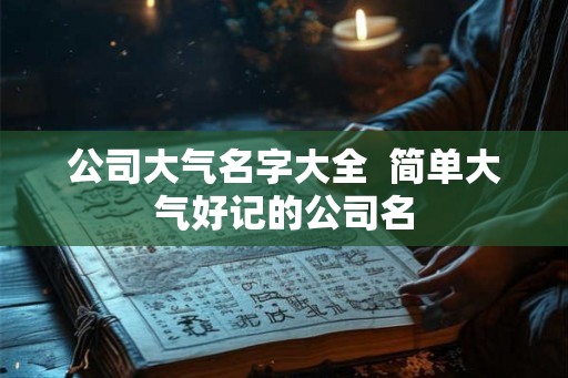 公司大气名字大全  简单大气好记的公司名