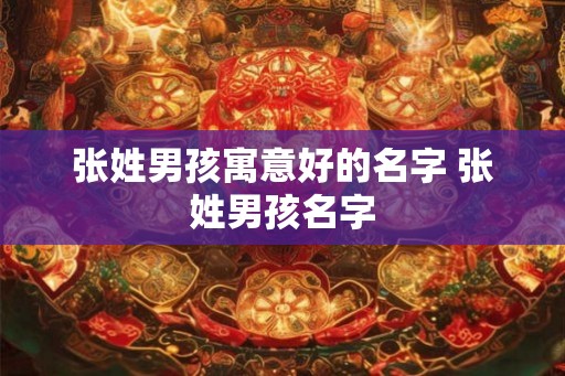 张姓男孩寓意好的名字 张姓男孩名字