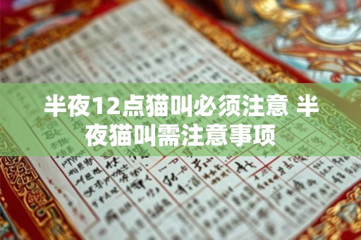 半夜12点猫叫必须注意 半夜猫叫需注意事项