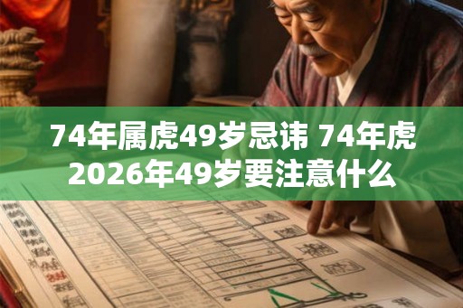 74年属虎49岁忌讳 74年虎2026年49岁要注意什么