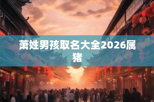 萧姓男孩取名大全2026属猪