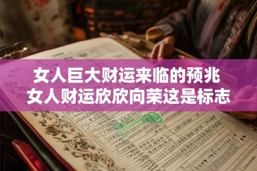 女人巨大财运来临的预兆 女人财运欣欣向荣这是标志吗