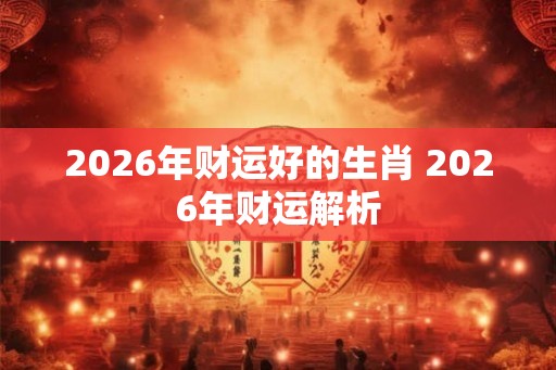 2026年财运好的生肖 2026年财运解析