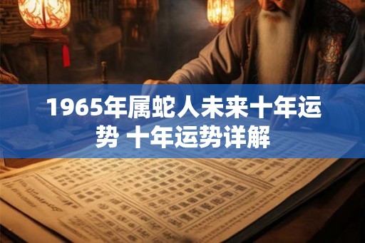 1965年属蛇人未来十年运势 十年运势详解