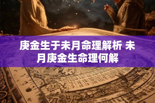 庚金生于未月命理解析 未月庚金生命理何解