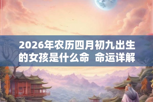 2026年农历四月初九出生的女孩是什么命  命运详解
