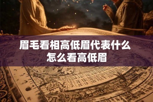 眉毛看相高低眉代表什么 怎么看高低眉 眉毛看相高低眉代表什么 怎么看高低眉