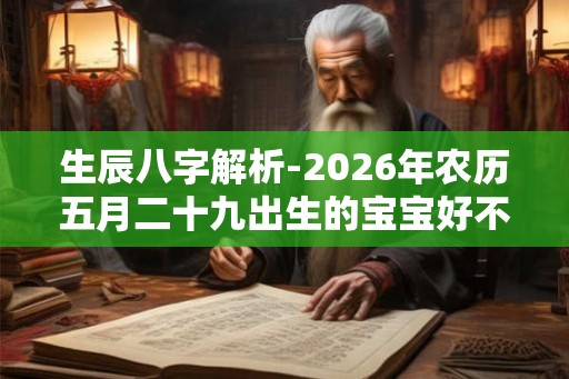 生辰八字解析-2026年农历五月二十九出生的宝宝好不好
