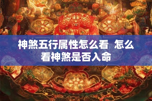神煞五行属性怎么看  怎么看神煞是否入命