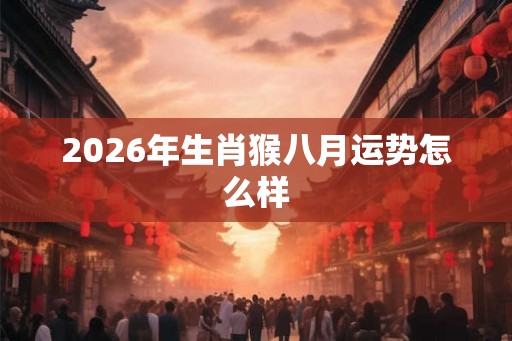 2026年生肖猴八月运势怎么样