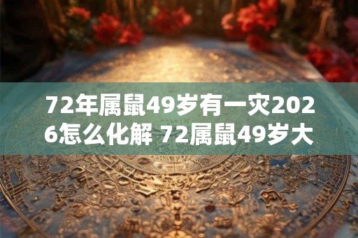 72年属鼠49岁有一灾2026怎么化解 72属鼠49岁大运2026