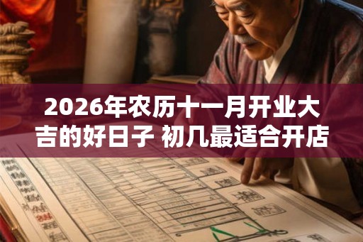2026年农历十一月开业大吉的好日子 初几最适合开店