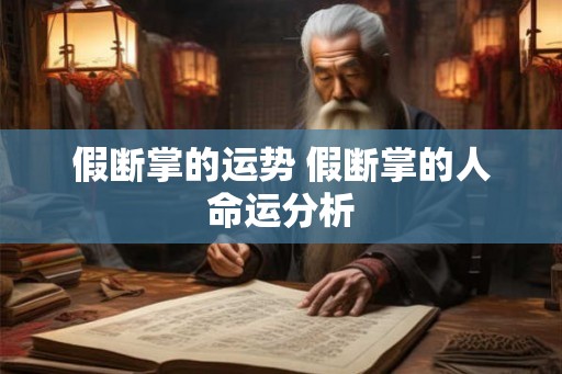 假断掌的运势 假断掌的人命运分析 假断掌的运势 假断掌的人命运分析