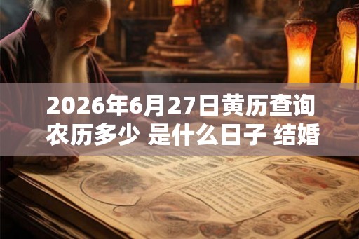2026年6月27日黄历查询 农历多少 是什么日子 结婚吉时
