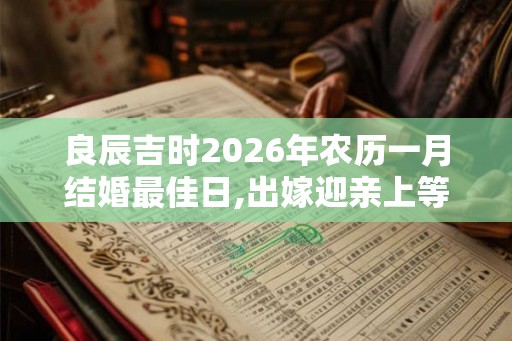 良辰吉时2026年农历一月结婚最佳日,出嫁迎亲上等吉日