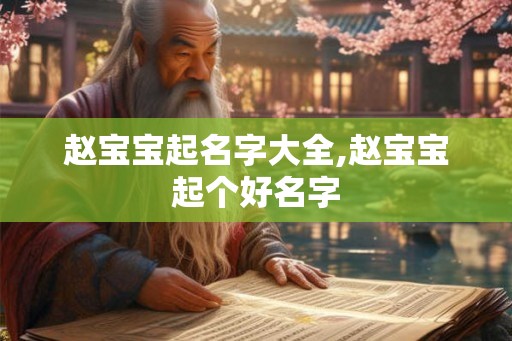 赵宝宝起名字大全,赵宝宝起个好名字