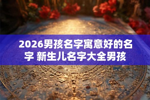 2026男孩名字寓意好的名字 新生儿名字大全男孩