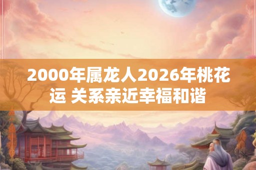 2000年属龙人2026年桃花运 关系亲近幸福和谐