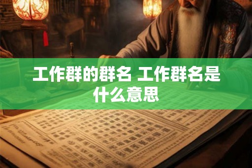 工作群的群名 工作群名是什么意思
