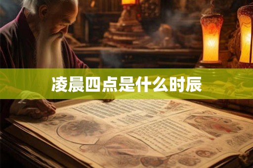 凌晨四点是什么时辰