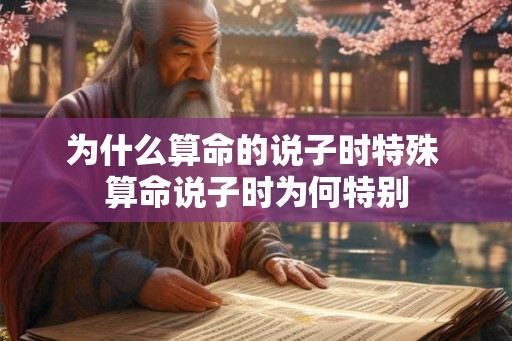 为什么算命的说子时特殊 算命说子时为何特别